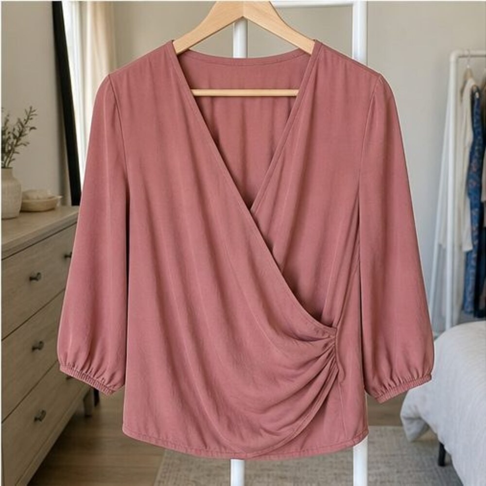 Rust Pleated Blouse